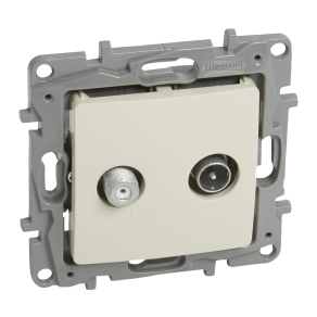   Legrand Niloé TV-SAT aljzat, átmenő (14 dB), bézs - 764657