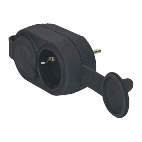   Legrand kettős 2P+F elosztó csapófedéllel, gumis, IP44-IK08, 16 A - 50490