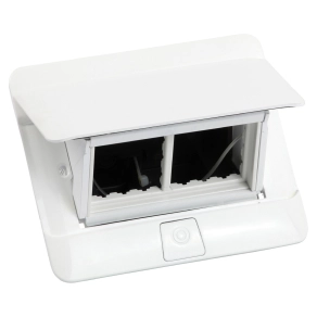   Legrand Pop-up doboz bútorlapba, üres, 4 modul, rögzítőkerettel és kábeltartó dobozzal, fehér - 654001