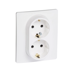   Legrand Niloé 2×2P+F csatlakozóaljzat (csavaros), fehér - 764534