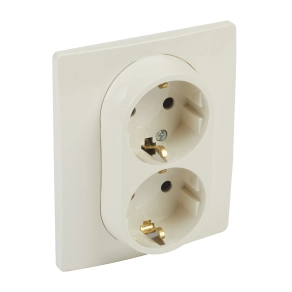   Legrand Niloé 2×2P+F csatlakozóaljzat, (csavaros), bézs - 764634