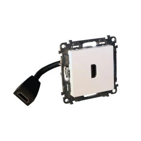   Legrand Valena Life Elővezetékelt HDMI 1.4 típusú csatlakozóaljzat, 15 cm kábellel szállítva, fehér - 753175