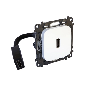   Legrand Valena Allure elővezetékelt HDMI 1.4 típusú csatlakozóaljzat, 15 cm kábellel szállítva, fehér - 755165