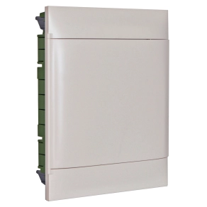   Legrand PractiboxS 2 sor 12 modul, gipszkartonba süllyeszthető kiselosztó(850°C), fehér ajtóval, védőföld és nulla elosztókapoccsal - 135162