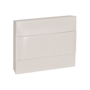   Legrand PractiboxS 1 sor 12 modul, falon kívüli kiselosztó(650°C), fehér ajtóval, védőföld és nulla elosztókapoccsal - 135201
