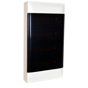   Legrand PractiboxS 4 sor 12 modul, falon kívüli kiselosztó(650°C), átlátszó füstszínű ajtóval, védőföld és nulla elosztókapoccsal - 135214