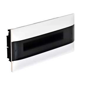   Legrand PractiboxS 1sor 22 modul, gipszkartonba süllyeszthető kiselosztó(850°C), átlátszó füstszínű ajtóval, védőföld és nulla elosztókapoccsal - 137175