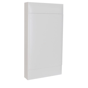   Legrand PractiboxS 4 sor 18 modul, falon kívüli kiselosztó(650°C), fehér ajtóval, védőföld és nulla elosztókapoccsal - 137209