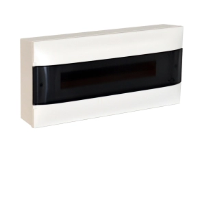   Legrand PractiboxS 1 sor 22 modul, falon kívüli kiselosztó(650°C), átlátszó füstszínű ajtóval, védőföld és nulla elosztókapoccsal - 137215