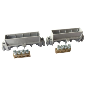   Legrand PractiboxS 4 modulos szekrényhez, 2 x (2x16mm² + 2x10mm²) csupasz PE+N elosztókapocs szigetelt tartóval; Icc=6 kA - 134810