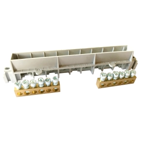   Legrand PractiboxS 8 modulos szekrényhez, 2 x (3x16mm² + 3x10mm²) csupasz PE+N elosztókapocs szigetelt tartóval; Icc=6 kA - 134811