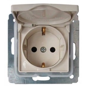   Legrand Niloé 2P+F aljzat IP44 biztonsági zsaluval, bézs - 764631