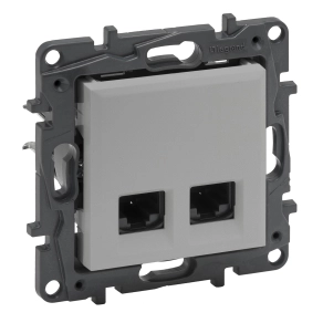   Legrand Niloé Step 2xRJ45 Cat.6A STP aljzat alumínium - 863370
