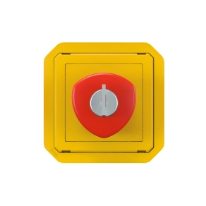   Legrand Plexo 55 kulcsos vészleállító nyitó- és záróérintkezős, sárga/piros - 069548L