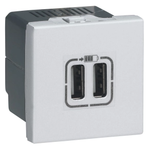   Legrand Program Mosaic kettős USB-A+A töltőaljzat 3A-15W, 2 modul, fehér - 278594L