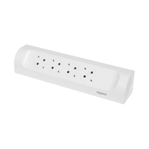   Legrand sarokba illeszkedő elosztósor 4x2P+F, vezeték nélkül, fehér - 694503