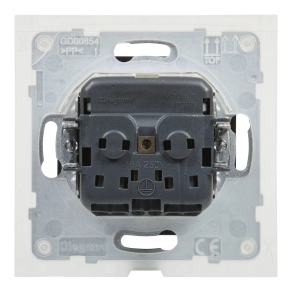   Legrand Suno 2P+F csatlakozóaljzat (rugós), biztonsági zsaluval, IP44, fekete - 721423