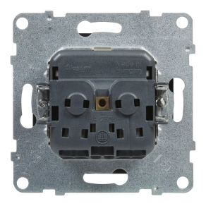   Legrand Suno 2P+F csatlakozóaljzat (rugós), biztonsági zsaluval, fekete - 721420