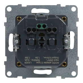  Legrand Suno 2P+F + USB-C csatlakozóaljzat (rugós), biztonsági zsaluval, alumínium - 721329