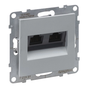 Legrand Suno 2xRJ45 Cat.5E UTP aljzat alumínium - 721351