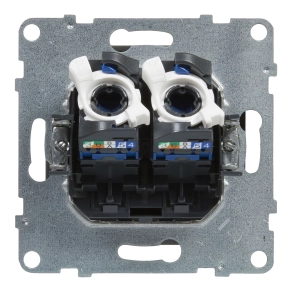 Legrand Suno 2xRJ45 Cat.6 UTP aljzat alumínium - 721353