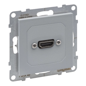   Legrand Suno elővezetékelt HDMI 1.4 típusú aljzat 15 cm kábellel szállítva alumínium - 721349