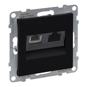 Legrand Suno RJ 11 + RJ45 Cat.6 UTP aljzat fekete - 721460