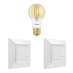   Legrand Smart Lighting okos otthon bővítőkészlet: filament fényforrás + 2 db Valena Life-Netatmo kapcsoló/dimmer (ETV), fehér - 199322