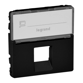   Legrand Valena Life RJ45/RJ11 csatlakozóaljzat burkolat, fekete - 756472