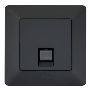   Legrand Valena Life 1xRJ45 Cat. 6 UTP csatlakozóaljzat mechanizmus burkolattal, fekete - 756342