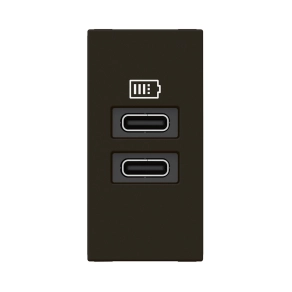   Legrand Program Mosaic kettős USB-C töltőaljzat-3 A-15 W, 1 modul, fekete - 077682L