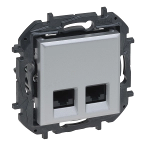   Legrand Niloé Step 2xRJ45 Cat.5E UTP aljzat, alumínium - 863360B