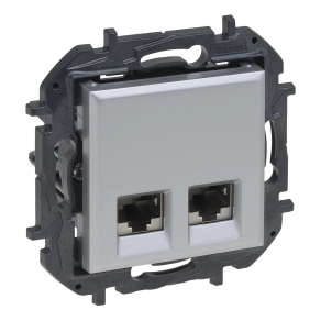   Legrand Niloé Step 2xRJ45 Cat.6 STP aljzat, alumínium - 863366B