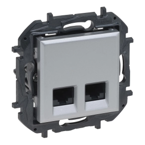  Legrand Niloé Step 2xRJ45 Cat.6 UTP aljzat, alumínium - 863364B