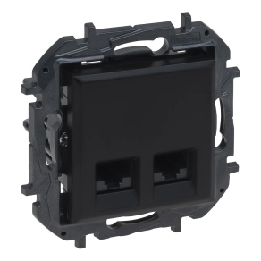   Legrand Niloé Step 2xRJ45 Cat.6 UTP aljzat, fekete - 863564B