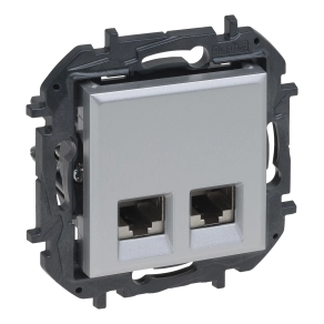   Legrand Niloé Step 2xRJ45 Cat.6A UTP aljzat, alumínium - 863368B