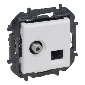   Legrand Niloé Step "F" típusú TV aljzat + RJ45 Cat. 6 UTP aljzat, fehér - 863177B