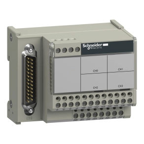  Schneider Electric Modicon ABE7 - ABE7CPA412 - elosztóblokk, 4 csatornás, analóg Quantum/Premium/X80 I/O kártyákhoz, SUB-D25
