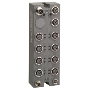   Schneider Electric Modicon TM7 - TM7NCOM16A -IP67 I/O modul, 16 konfigurálható digitális bemenet / kimenet (tranzisztor, source), 8xM12, CANopen