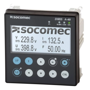   DIRIS A40 ETHERN MODBUS 3I 2O 96 x 96mm multifunkciós táblaműszer, Digiware 48250501 Socomec