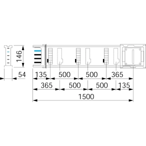   Schneider Electric Canalis KSA - KSA250ED4156 - Egyenes elem 1,5 m 250 A