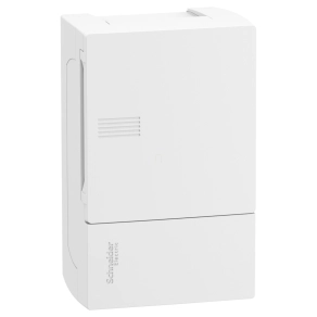   Schneider Electric Resi9 Mini Pragma - MIP12104 - Kiselosztó, teli ajtó, falon kívüli, 1x4 modul, PEN sín, fehér