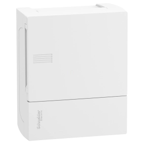   Schneider Electric Resi9 Mini Pragma - MIP12106 - Kiselosztó, teli ajtó, falon kívüli, 1x6 modul, PEN sín, fehér