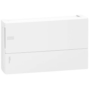 Schneider Electric Resi9 Mini Pragma - MIP12118 - Kiselosztó, teli ajtó, falon kívüli, 1x18 modul, PEN sín, fehér