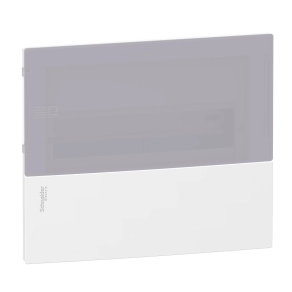   Schneider Electric Resi9 Mini Pragma - MIP22112T - Kiselosztó, tejüveg hatású átlátszó ajtó, süllyesztett, 1x12 modul, PEN sín, komplett, fehér