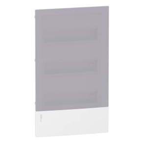   Schneider Electric Resi9 Mini Pragma - MIP22312T - Kiselosztó, tejüveg hatású átlátszó ajtó, süllyesztett, 3x12 modul, PEN sín, komplett, fehér