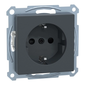Schneider Electric Merten System M - MTN2300-0414 - 2P+F csatlakozóaljzat, biztonsági zsaluval, rugós, 16A, System-M, antracit