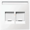 Schneider Merten fedlap, 2xRJ45 moduláris betétekhez, feliratozható, polárfehér (System-M)