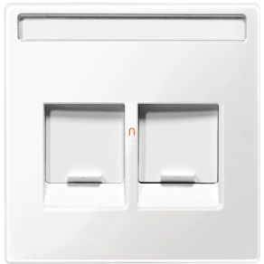   Schneider Merten fedlap, 2xRJ45 moduláris betétekhez, feliratozható, polárfehér (System-M)