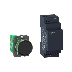   Schneider Electric Harmony XB5R - XB5RFB01 - vezetéknélküli műanyag nyomógomb készlet (nyomógomb+vevő) , 24VDC, Zigbee, nem programozható